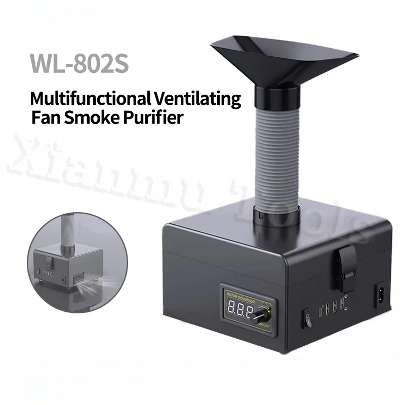 WYLIE WL-802S  Fume Extractor Desktop Soldering Smoke Purifier Dust Purification System for Phone Repair Welding Absorbing Smoke