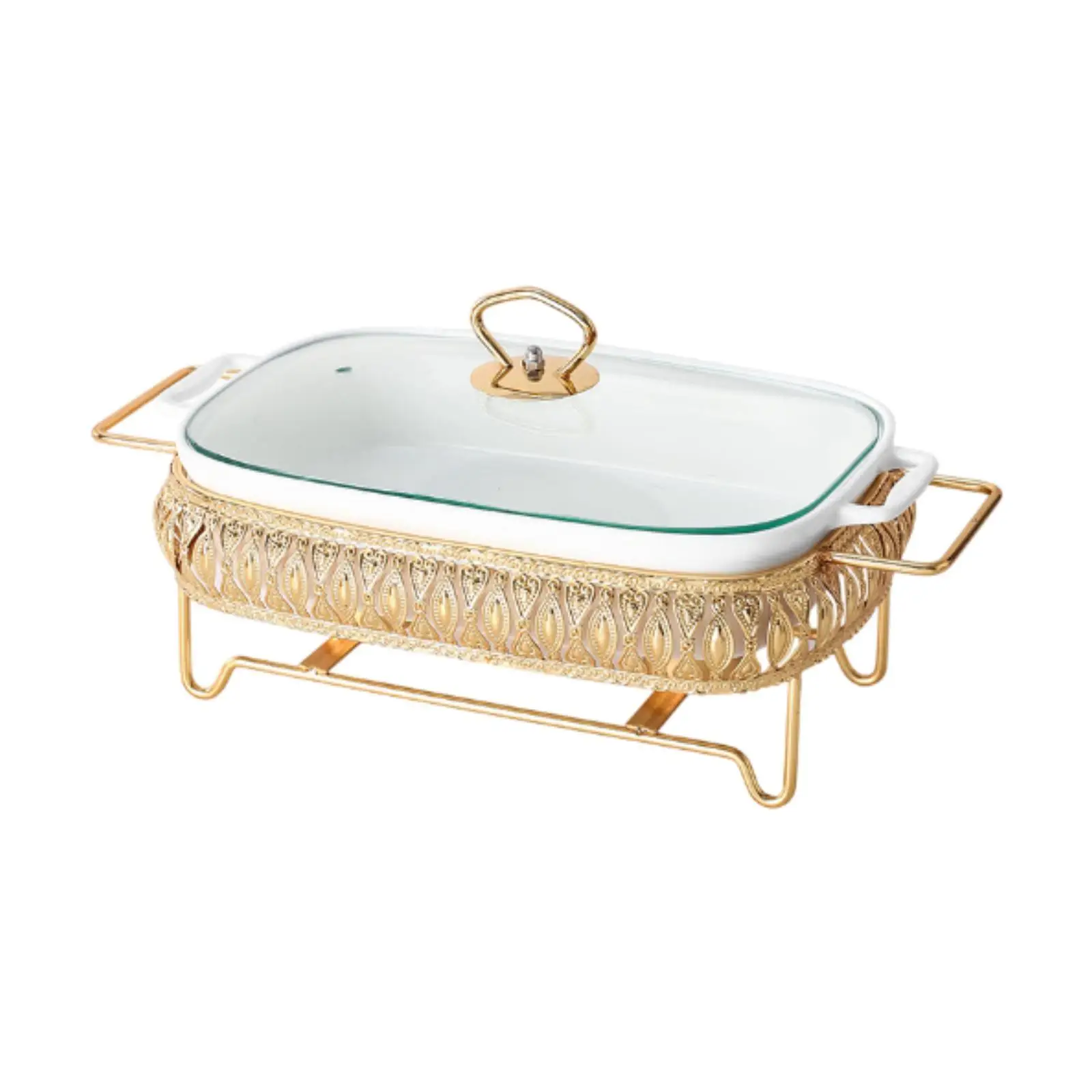 Chafing Dish Tableware Food Plate with Stand Family Food Preserve Tray