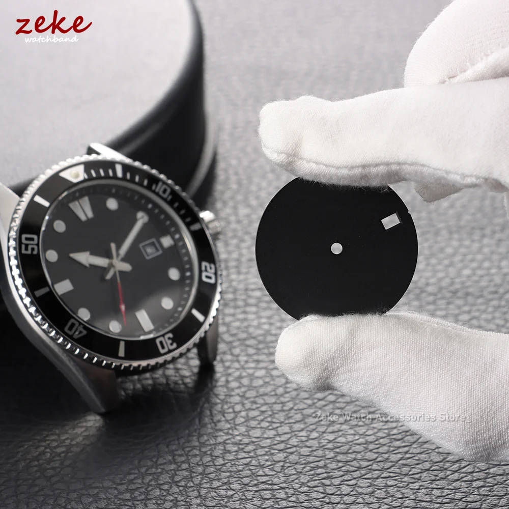 Blank Watch Dial 28.5mm for NH35 Movement Watch Dial Matte Watch Face Black White Color Single Window for Watchmaker Accessories