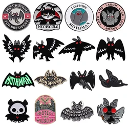 Gothic Bats MothMan Enamel Pins Vampire Red Eyes Animal Brooches Lapel Backpack Badge Halloween  Jewelry Gift For Friends