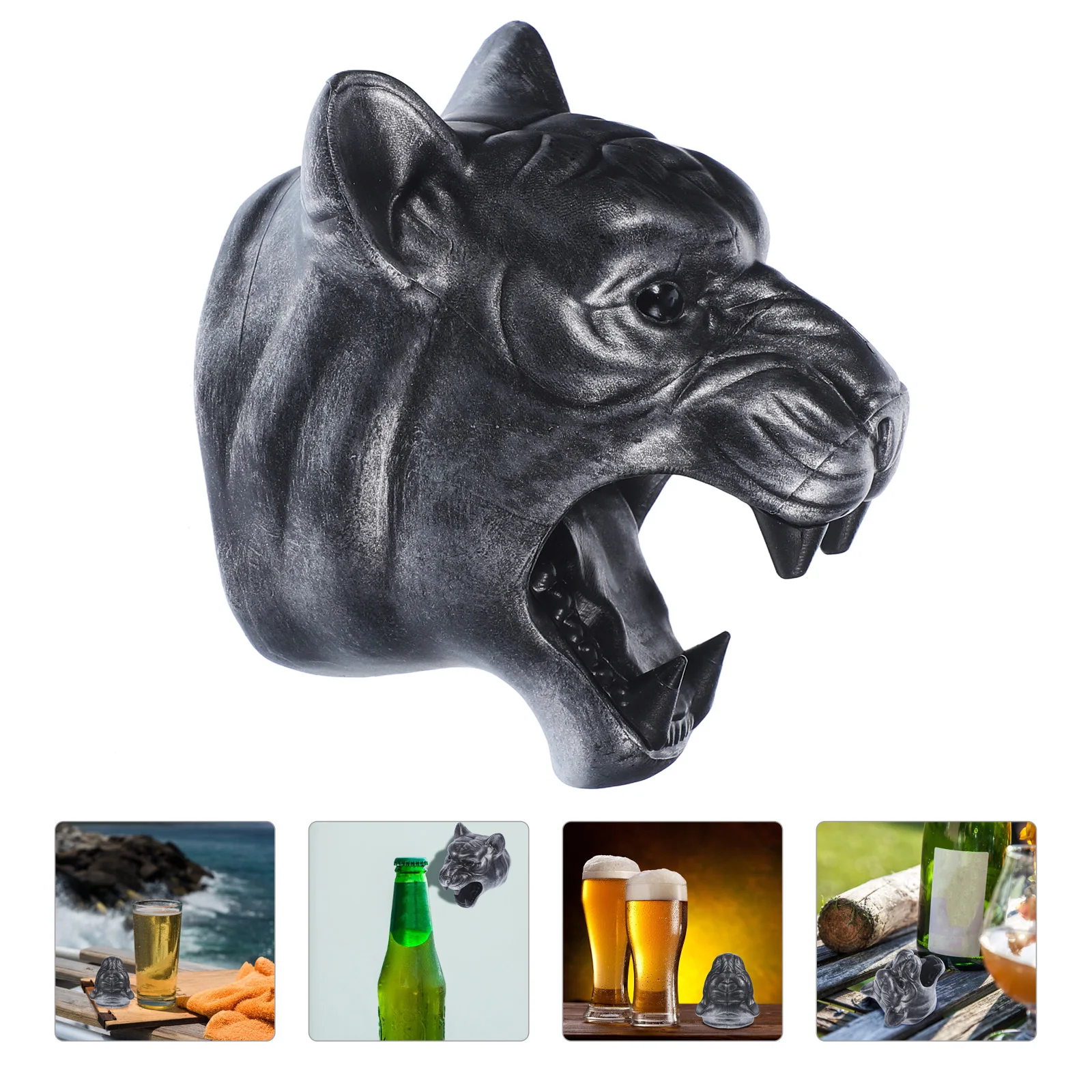 

Tiger Head Bottle Opener Magnetic Fridge Decor Strong Fracture Resistance Beer Gadgets Cool Accessories Christmas Gift