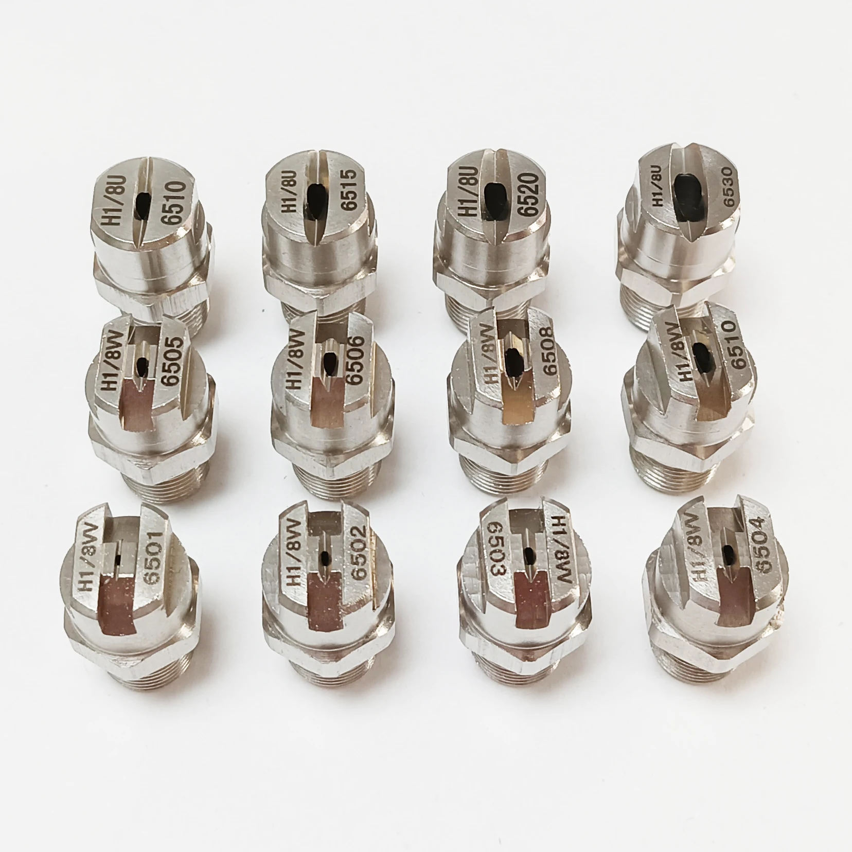 

10 pcs 65/110 degree 1/8" SS304 vee jet flat fan spray nozzle, Industrial / factory cleaning, dust removal nozzle
