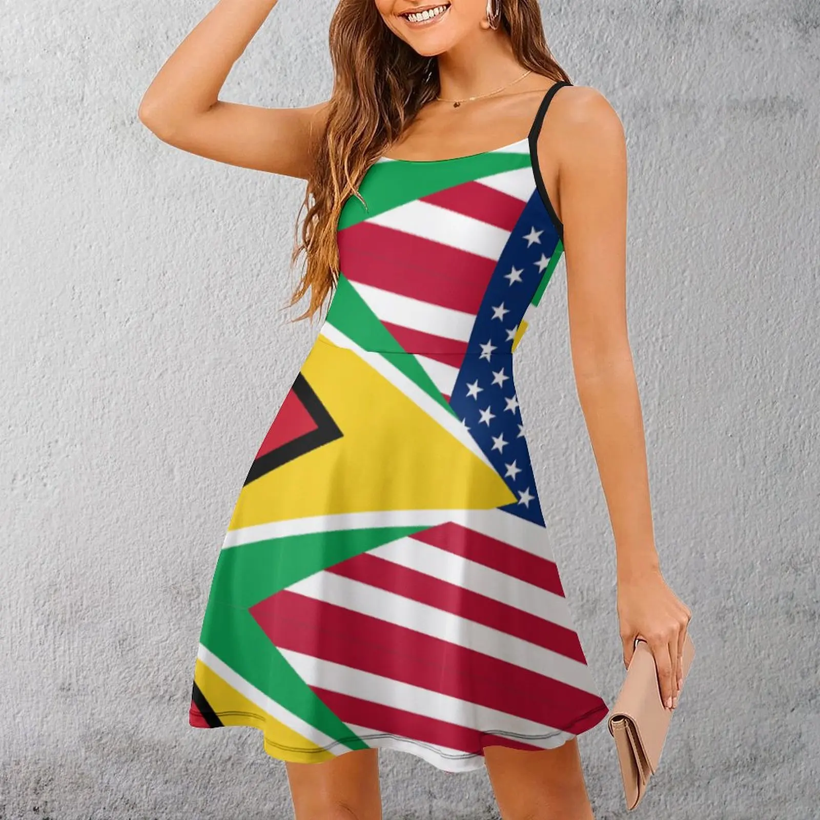 Sexy Guyanese amerikanische Flagge klassische Frauen Schlinge Kleid lustige Neuheit Partys Frau Kleid das Kleid süß