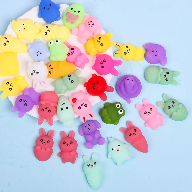 Animaux de dessin animé pour décorations de fête de Pâques, jouet à pincer relaxant, jouets à pression de Charleroi, fournitures de cadeaux d'anniversaire, 10 pièces
