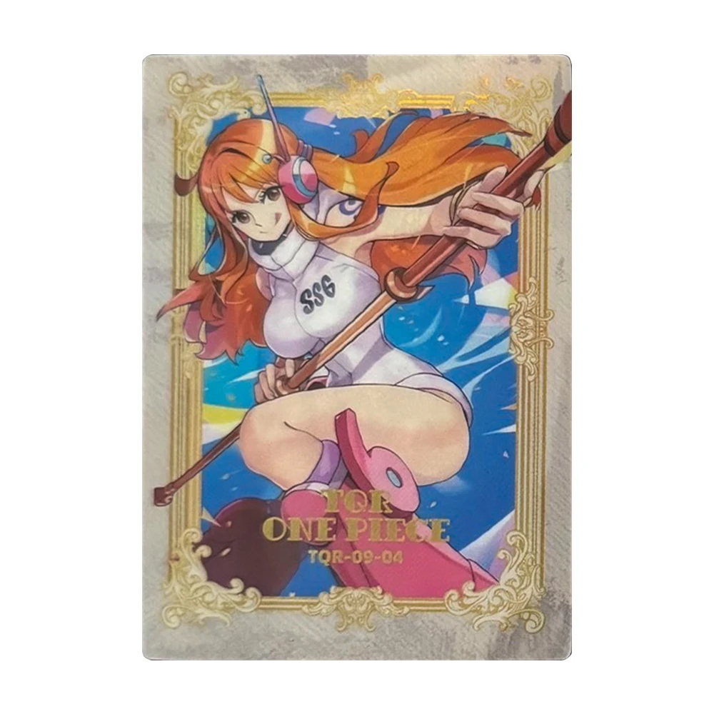 One Piece TQR 9PCS/SET Shirahoshi Nami Luffy Rebecca Robin Brook Buggy Shanks Reiju Holographic Collectible Cards Holiday Gift