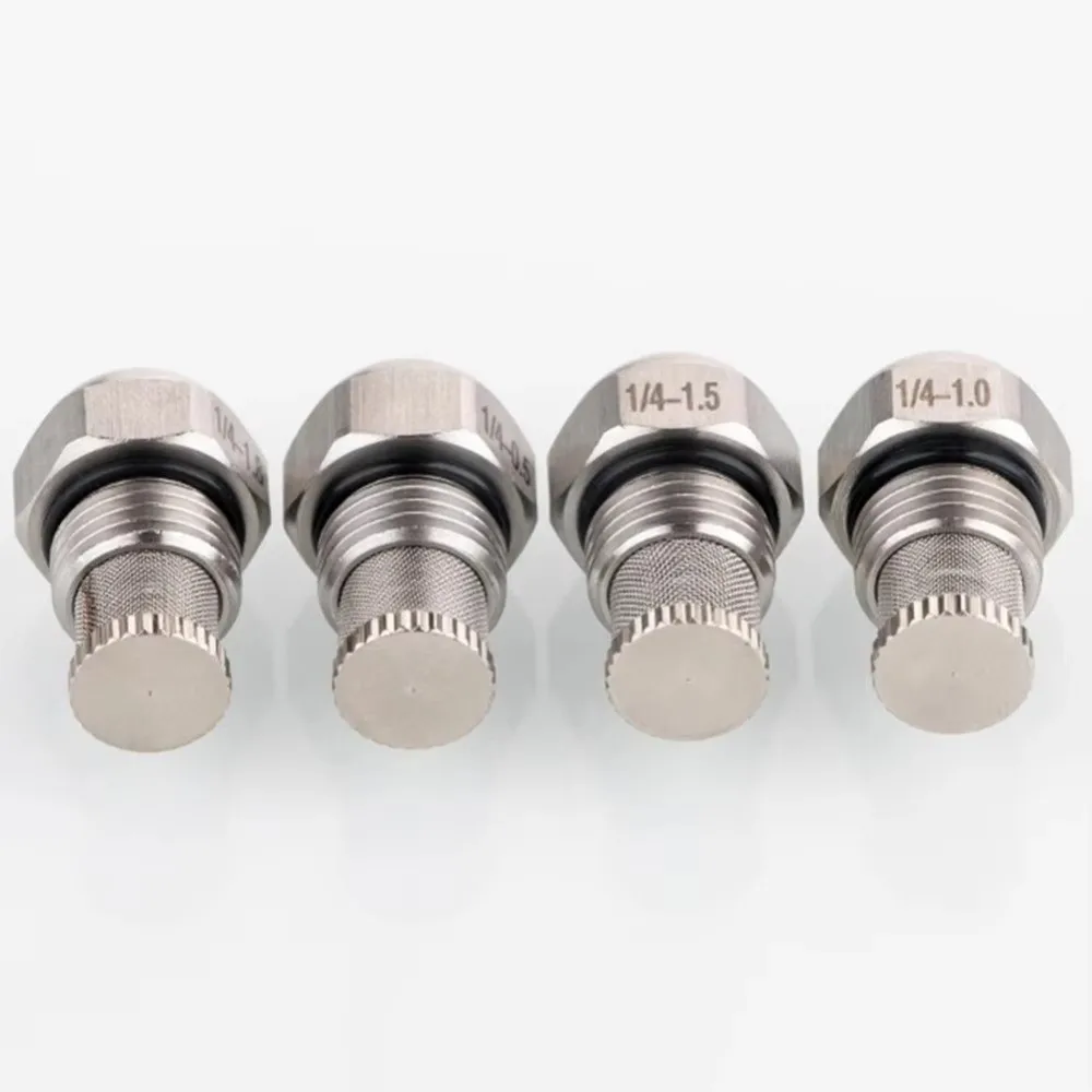 2PCS 304 Stainless Steel Misting Nozzle 1/4 BSPT Silver Garden Misting Nozzle 1.5mm Orifice Atomizing Spray Tip