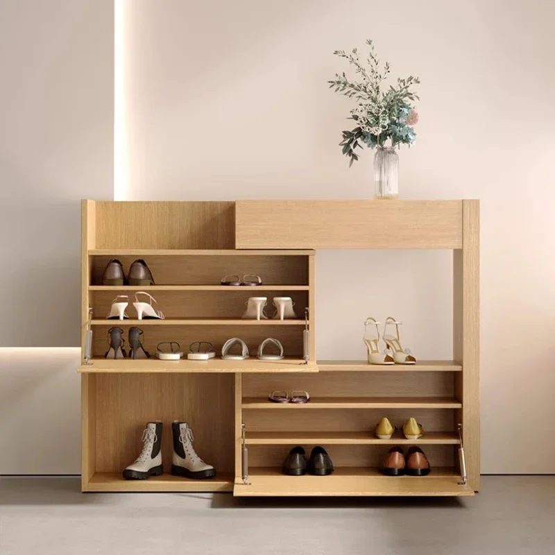 خزائن الأحذية الخشبية البسيطة، منظمات غرفة المعيشة العمودية الضيقة، خزائن الأحذية النوم تعرض أثاث المنزل Meuble Chaussure