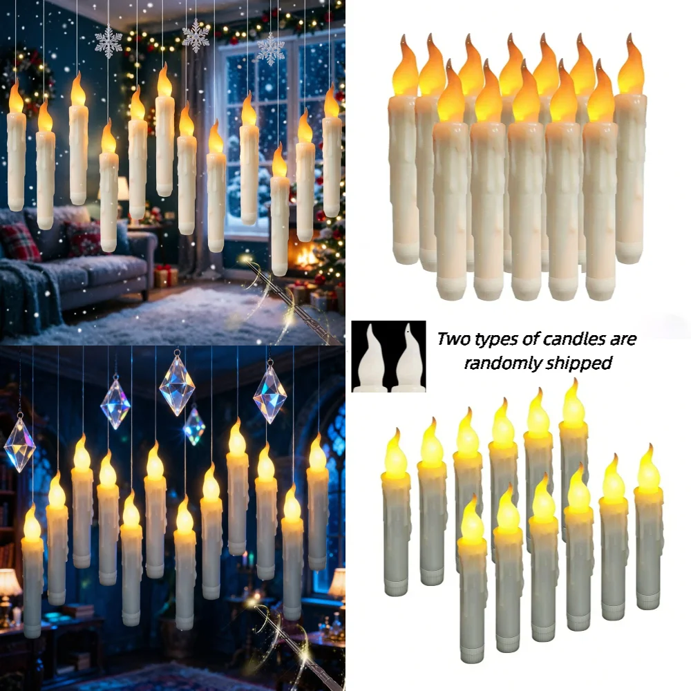 12pcs Remote Control Flashing Floating Candle Lighting, Warm Light/warm White Light Wax Tears Tear Shape for Halloween Christmas