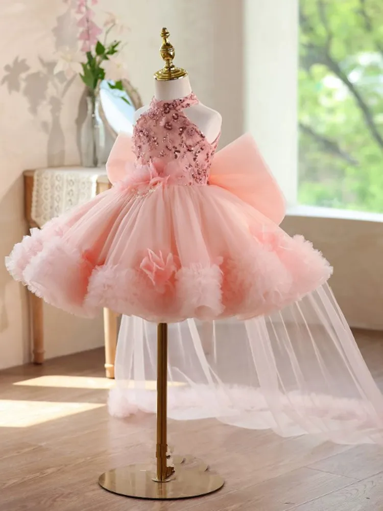 Hochwertiges Abendkleid für Mädchen, für Klavierauftritte, Geburtstage, Hochzeiten, Blumenmädchen A5040 Großhandel – Detail 6