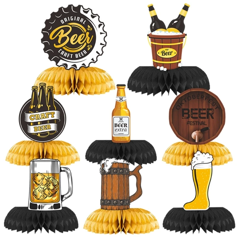 Suministros para fiesta cerveza Oktoberfest, 9 paquetes, decoración panal con temática bávara, accesorio acento