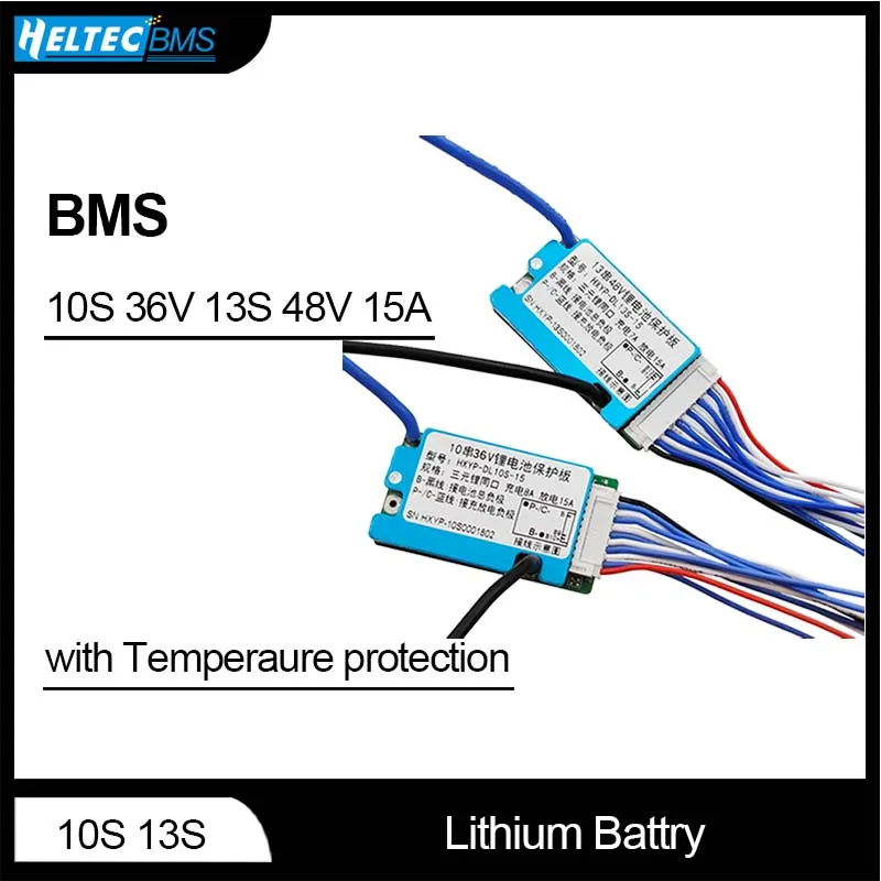BMS 36V48V 10S13S 15A 18650 BMS untuk baterai lithium Terner Sepeda listrik Kendaraan Listrik BMS dengan perlindungan Suhu