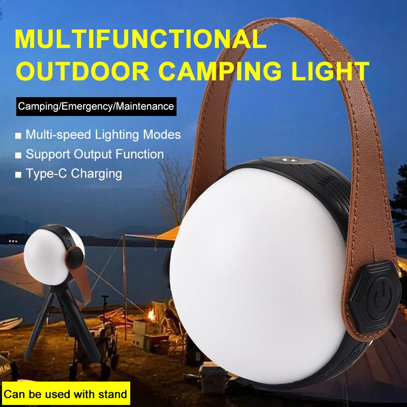 Outdoor Rechargeable LED Lamp Bulbs 7 Modes High Brightness Emergency Camping Lantern 1000LM Hanging Work Light for Fishing Tent