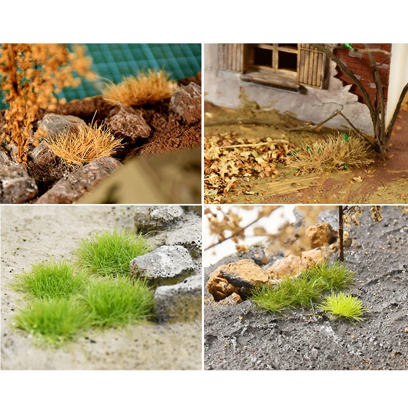 Simulation 8MM Static Grass Tuft Model Self Adhesive Plastic Materials For  Sand Table Railway Terrain Scene Layout Diorama Kits