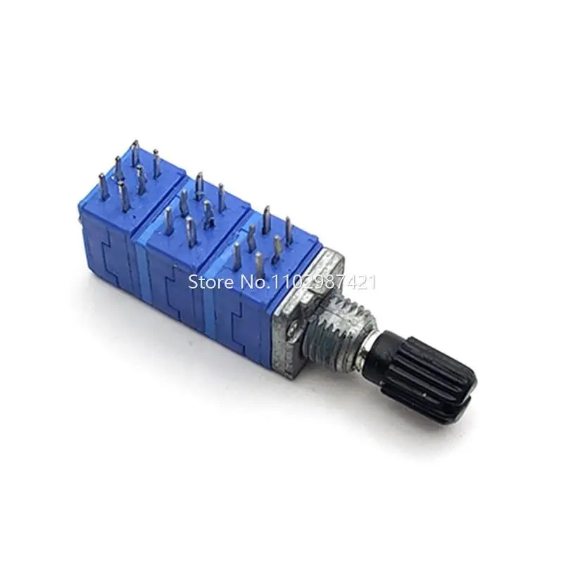 1 Piece Precision Potentiometer 6 Link B5K B502 Power Amplifier Audio Speaker Volume Potentiometer 18Pin Shaft Length 15MM