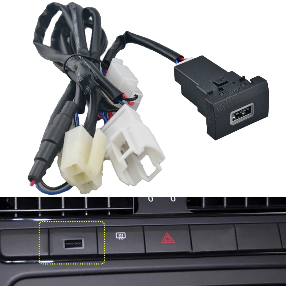 Car Charger Socket USB PD Type C Charging Outlet Power Adapter Phone For Volkswagen POLO 11-13