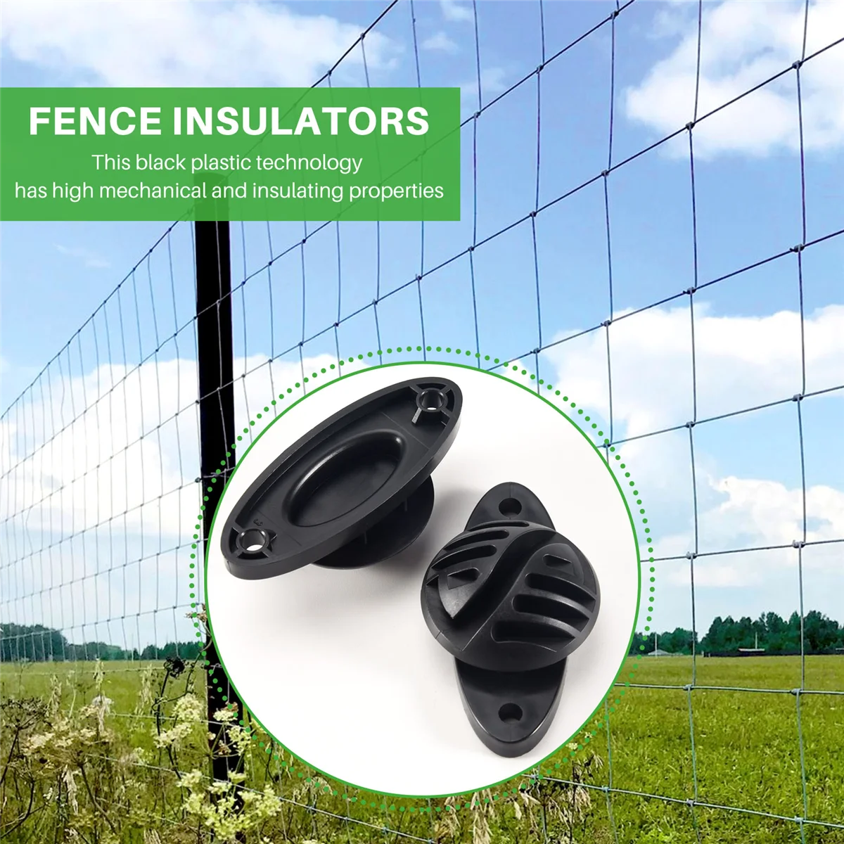 New Fence Insulator Horse Cattle Animal Electric Fence Accessories Hemispherical Insulator Electronic Fence Accessor 50Pcs