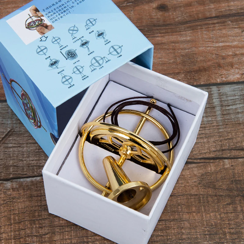 Adultes enfants décompression soulagement du Stress jouet rotatif métal auto-équilibrage doigt Gyroscope Anti-gravité coloré métal gyroscope ﻿