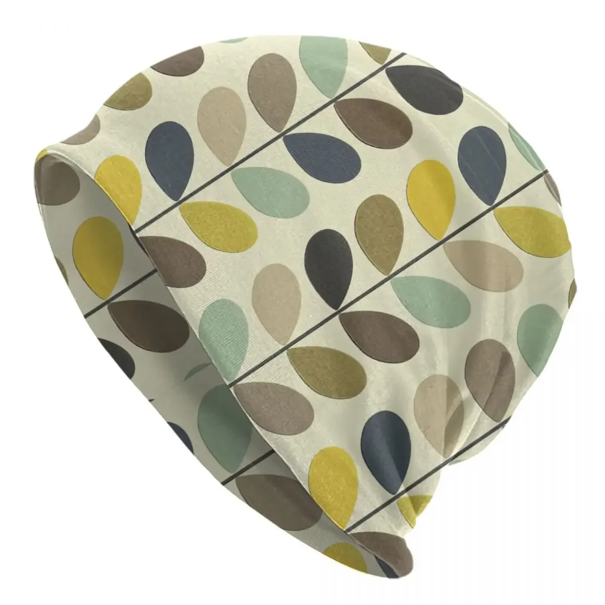 

Шапки-бини Orla Kiely с несколькими стержнями Skullies, крутая зимняя теплая вязаная шапка унисекс, скандинавские шапки с цветочным принтом середины века