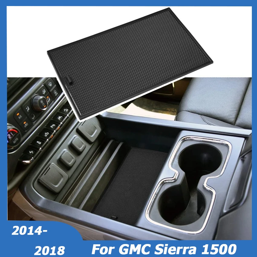 

For Chevrolet Silverado GMC Sierra 1500 Silverado Sierra 2014-2018 Center Console Organizer Compartment Cover Organizer Tray Mat