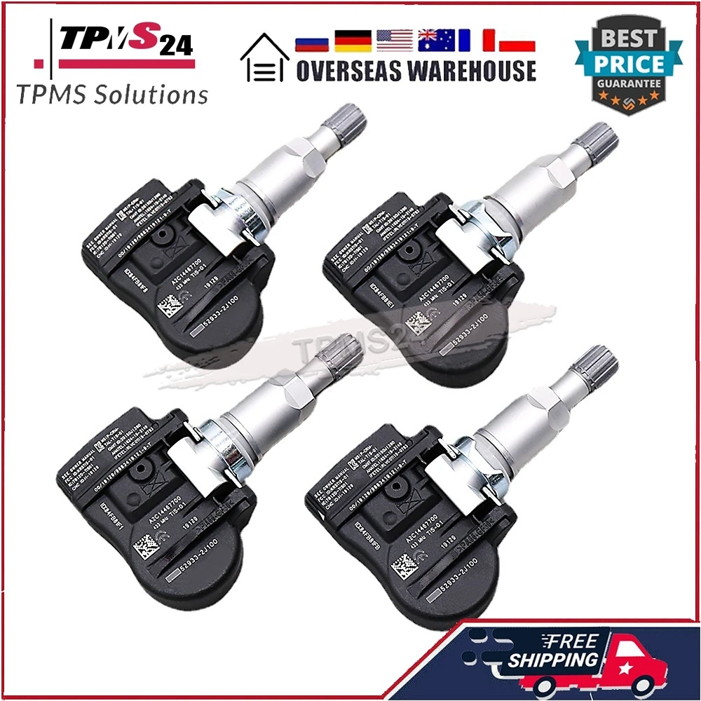 4X For Hyundai Accent Elantra Genesis Genesis Coupe Kia Cadenza Rio Sorento 433MHz TYRE PRESSURE SENSOR 52933-2J100