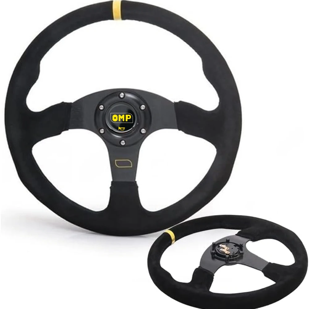 

14Inch Universal Racing OMP Steering Wheel Car JDM Rally Drift Suede Leather JDM Steering Wheel Volantes For HONDA TOYOTA VW BMW