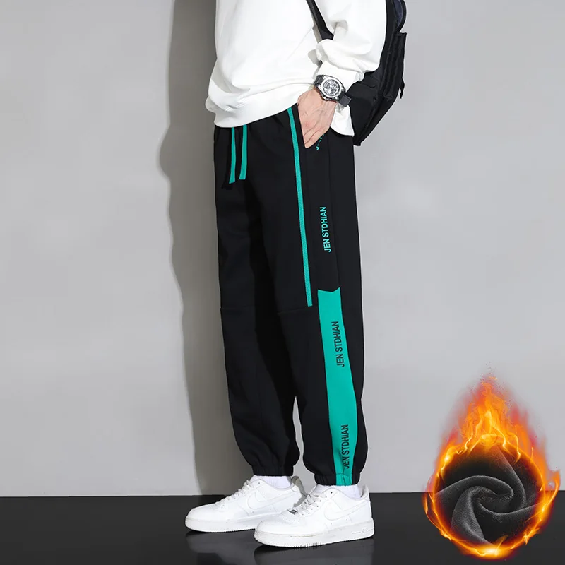 Autumn and winter hot-selling casual pants wearing sports cotton pants plus cashmere extra-thick warm men's sanitary pants