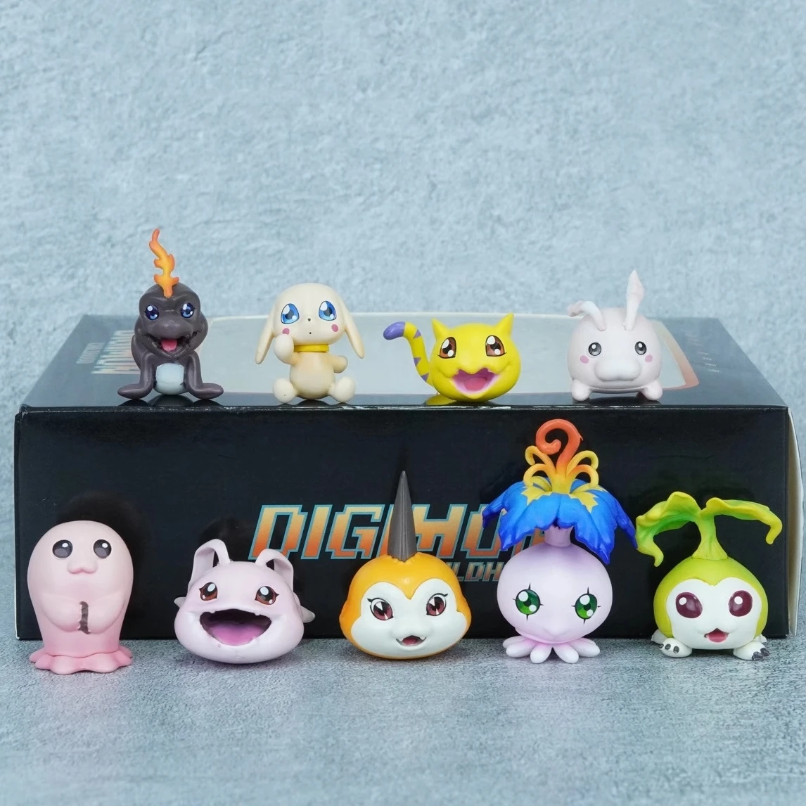 

Anime Digimon Mini Figure Model Doll Toy Desktop Case Decoration Merge 9 Sets Of Childhood Scene Figurines
