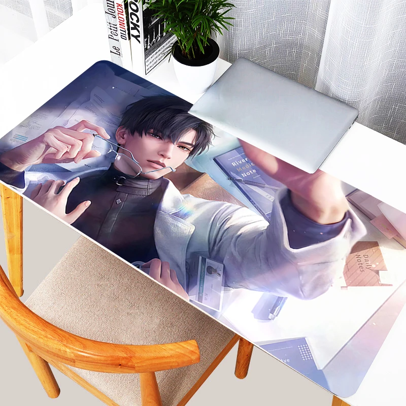 

Mouse Pad Office Laptop Anime Man Keyboard Pad Love And Deepspace Zayne Mousepad PC Gamer Cabinet Desk Mouse Mat Soft Table Mat