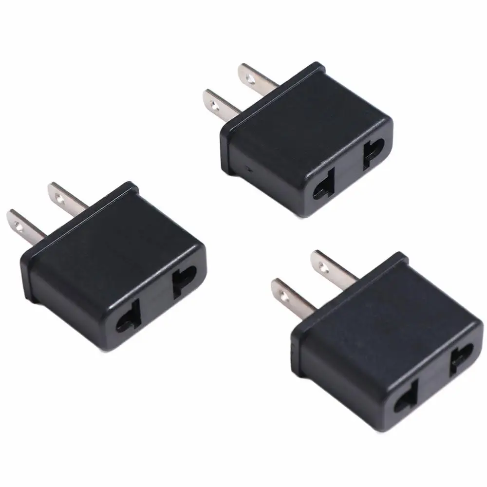 3pcs American To European US Plug Adapter 250V 6A EU To US Power Plug Adapter Electrical Plastic US To EU Plug Adapter