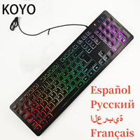 French（AZERT）/Spanish/Russian/Arabic/German keyboard layout Backlit wired Desktop Gaming Keyboard For Desktop Computer office