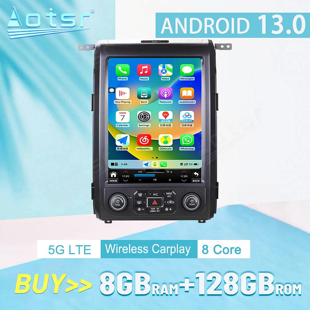 

For Ford F150 2012-2016 Android 13 Car Intelligent System Carplay Multimedia Car Radio Stereo GPS Navigation BT 4G WIFI