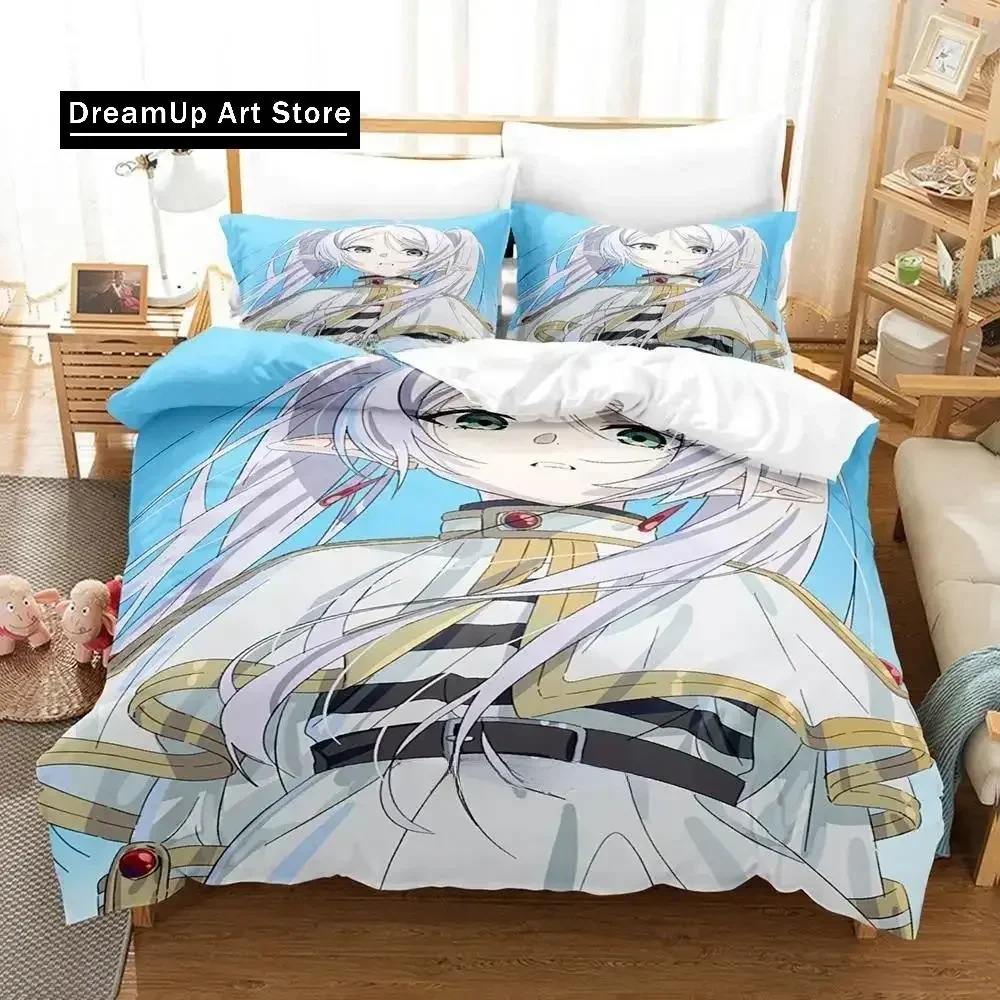 Anime Frieren Beyond Journey's End Bedding Set Boys Girls Single Twin Queen Full Size Duvet Cover Pillowcase Bed Adult Bedroom