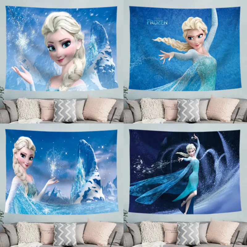 

Disney Frozen Background Tapestry Hanging Cloth Home Room Dormitory Background Cloth Living Room Holiday Party Decoration