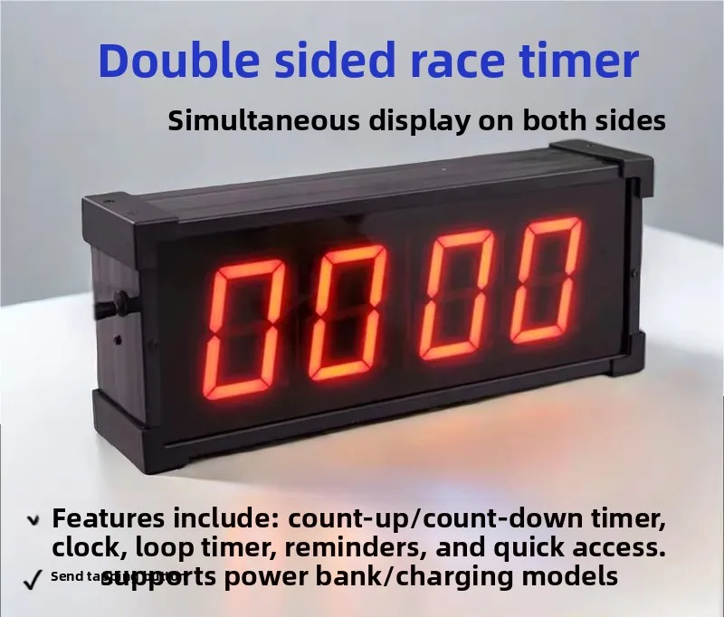 Double-sided LED Timer Running Timer Large Countdown Timer Competition Sports Meeting Exam Electronic Clock
