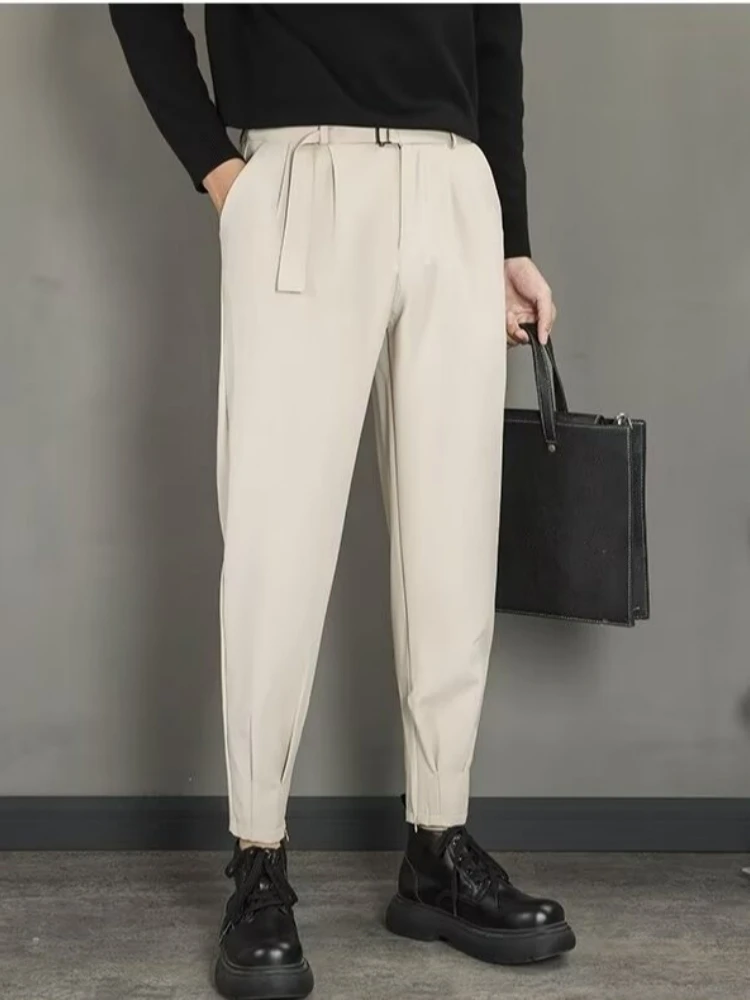 

Осенние черные брюки, мужские брюки, мужские брюки, мужская одежда высокого качества, элегантная одежда, мужские летние брюки, костюмы, платье