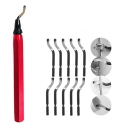 RB1000 Handle Burr Deburring Remover Cutting Tool With 10Pcs Rotary Deburr Blade Professional Deburring Tool Kit