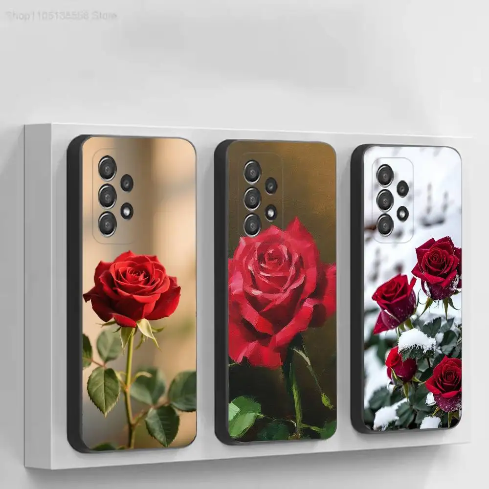 Misty Rose Fashion Black Soft Protective Case For Samsung S10,20,21,22,23,24,25,30 Ultra Plus FE Lite