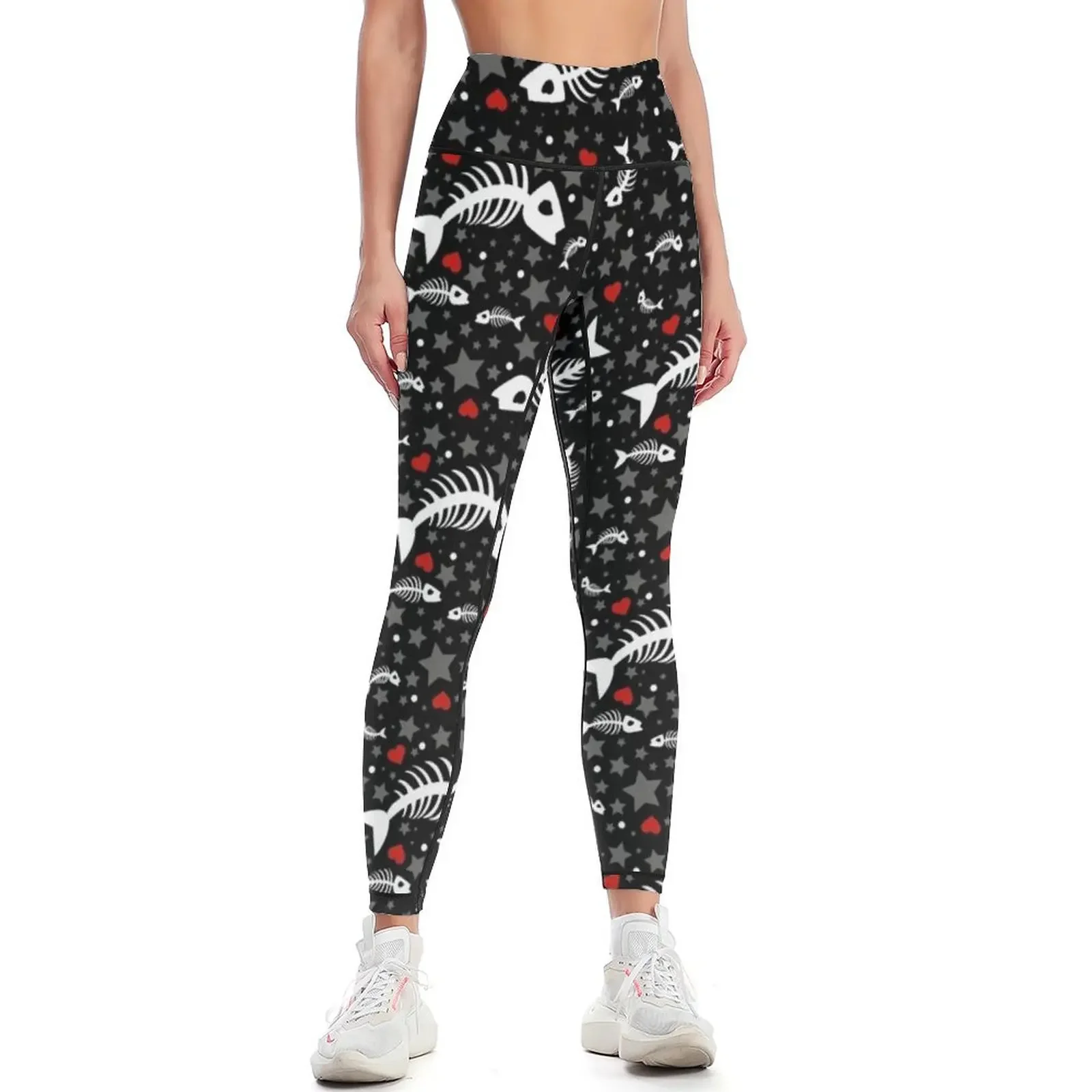 

Fish Bone Confetti Leggings Legging sexy woman Sports pants woman sports for push up Womens Leggings