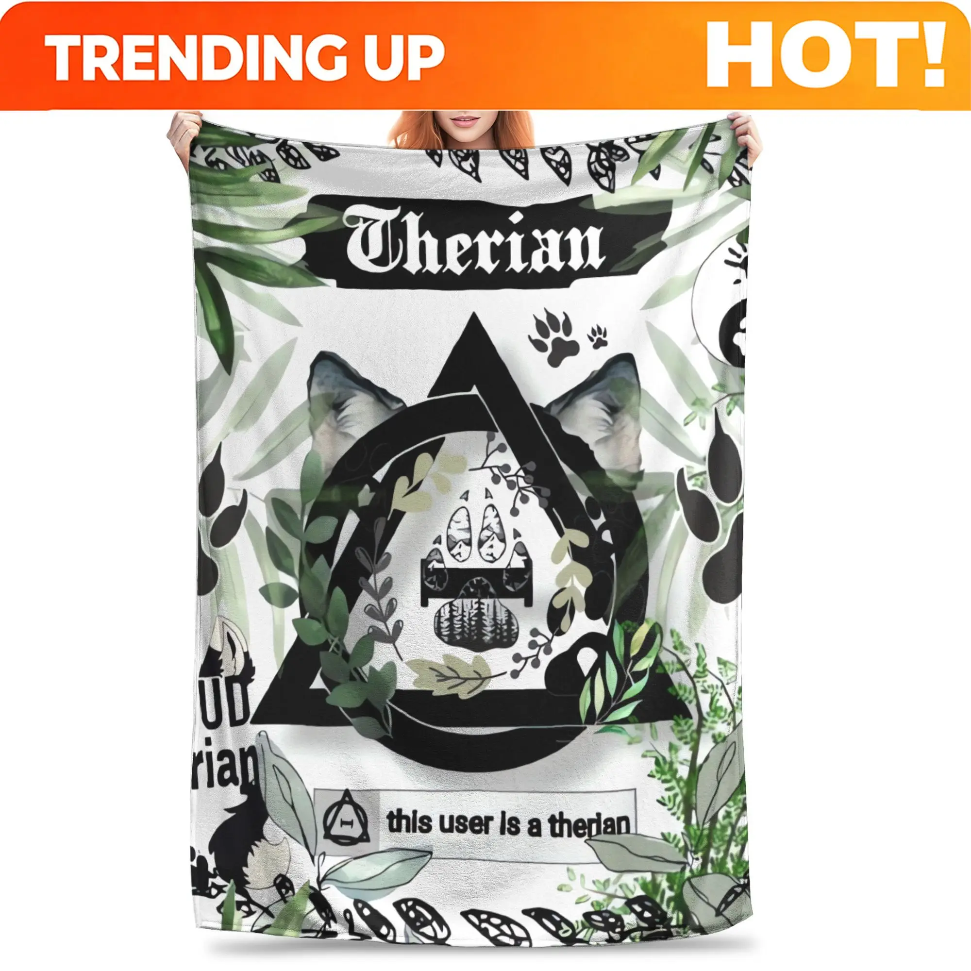 Customize Wolf Therian Blanket Flange Textile Decor Portable Super Soft Throw Blankets for Home Office Plush Thin Quilt