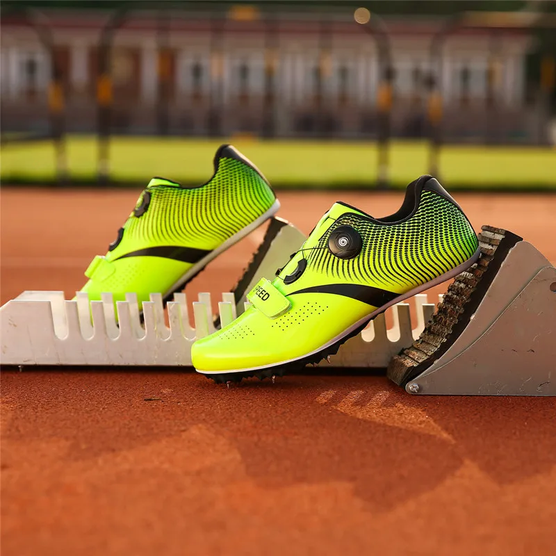 Big Size 36-47 Men Women Track and Field Shoes Comfortable Track Running Spike Shoes Lightweight Soft Outdoor Athletic Shoes