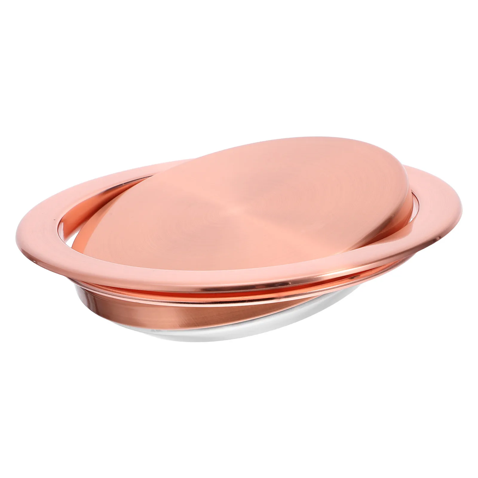 Round Stainless Steel Recessed Trash Lid Countertop Garbage Can Cover Built-in Swing Lid Embedded Trash Can Cover for Kitchen
