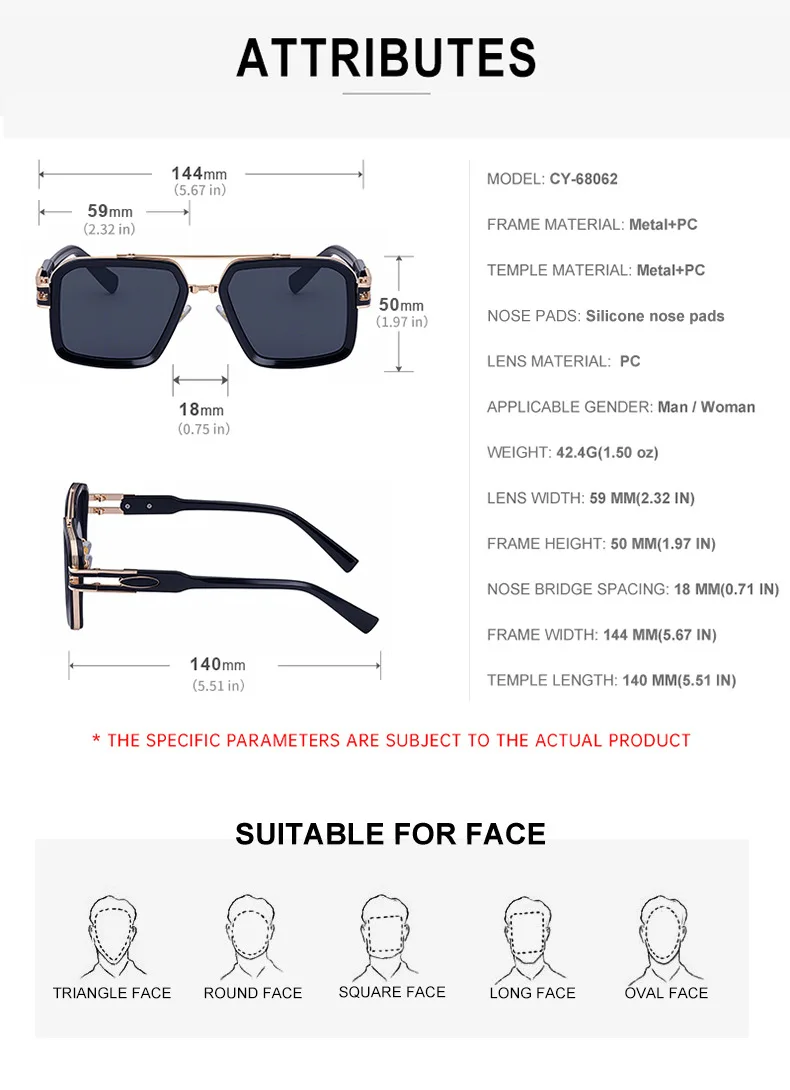 Übergroße Steampunk Quadratische Sonnenbrille für Herren, Luxusmarke 2026, Vintage Outdoor-Fahrsonnenbrille, Trendige Doppelbrücken-Sonnenbrille – Detail 7