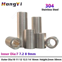 ID 7 7.2 8 9mm 304 Stainless Steel Bushing Washer Gasket Unthreaded Round Hollow Standoff Spacer Sleeve OD 10mm-16mm