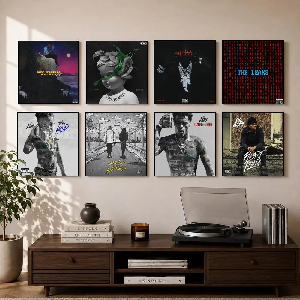 Singer L-Lil Baby Music Album Poster Custom Wall Art Decor Modern Aesthetic Room Decoration for Bedroom