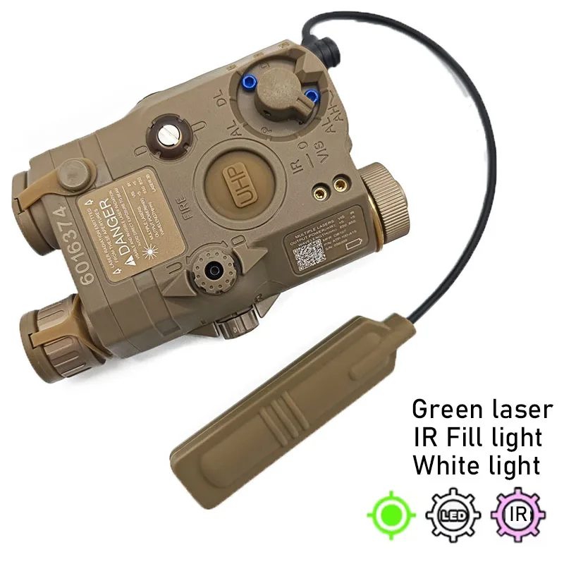 Taktisches PEQ15 Grün/Rot Laser+IR Laser/IR Füllicht Visier+Weißes LED-Stroboskoplicht Passend für 20mm Schiene Airsoft Jagdzubehör