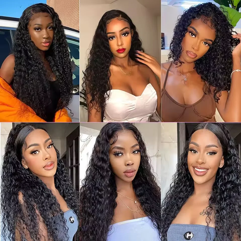Wig Frontal Gelombang Dalam 24 Inci Transparan 13X6 HD Wig Rambut Manusia Renda Frontal Rambut Manusia Keriting Wig Frontal Renda untuk Wanita