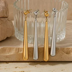 PAPERPLUS | Stainless Steel Long Waterdrop Earring for Women. Classic French Charm Jewelry. High Quality Gift. New