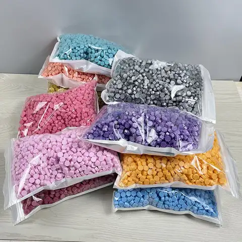 100 개 우표에 대 한 빈티지 왁스 인감 레트로 왁스 인쇄 구슬 씰링 마카롱 골드 웨딩 생일 왁스 래커 물개에 대 한