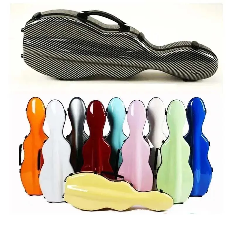 Multicolor Violin Case Carbon fiber 4/4 3/4 1/2 1/4 violin box compression-resistant double shoulder strap hygrometer