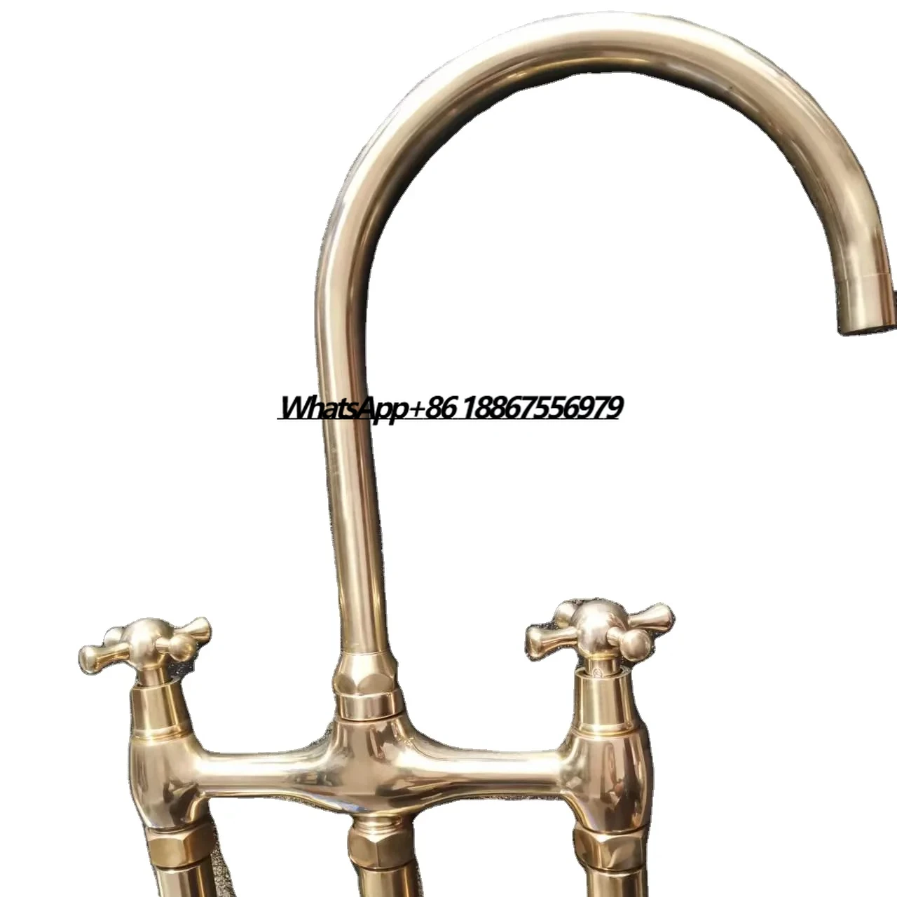

Hot Cold Mixer Dual Handle Sink Tap Bridge Kitchen Faucet